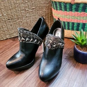Bakers Beaded/Studded Black Stiletto Heels